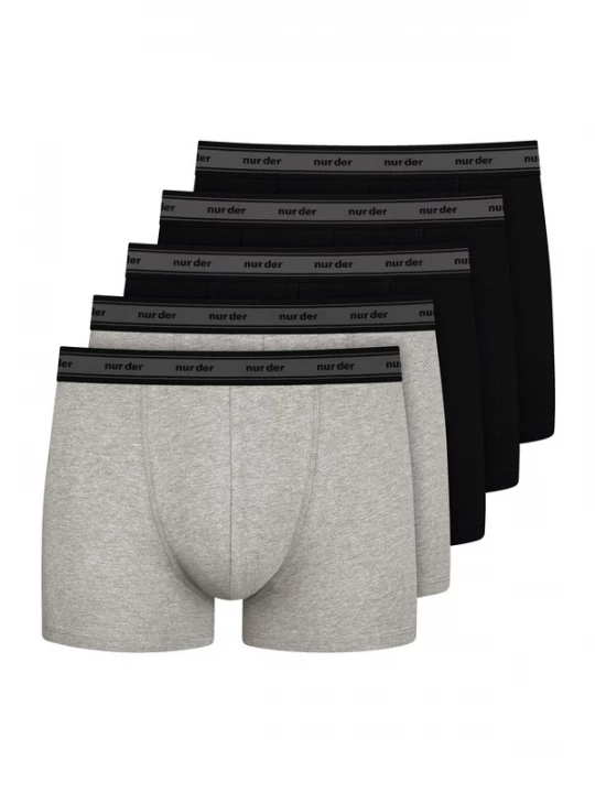 Foto van product Nur Der Boxershorts ' Organic Cotton ' grijs gemêleerd / zwart