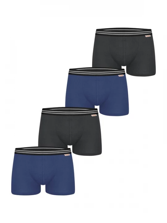 Foto van product Nur Die Boxershorts ' Cotton Stretch ' blauw / antraciet