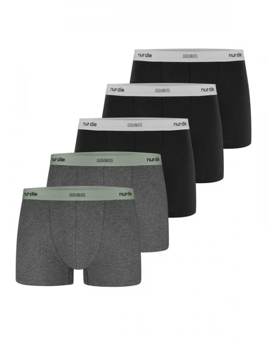 Foto van product Nur Die Boxershorts ' Organic Cotton ' grijs gemêleerd / zwart