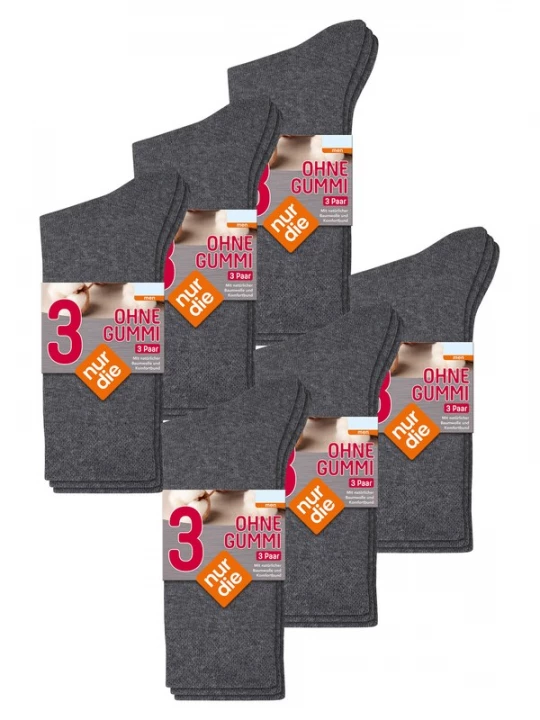 Foto van product Nur Die Sokken ' 18er-Pack Ohne Gummi ' donkergrijs / grijs gemêleerd