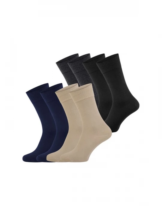 Foto van product Nur Die Sokken ' Bambus Komfortbund ' beige / nachtblauw / antraciet / zwart
