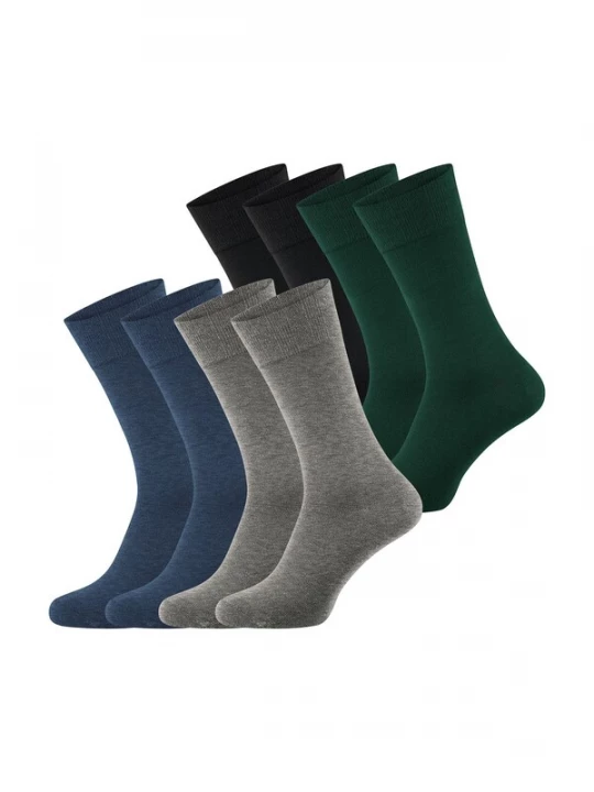 Foto van product Nur Die Sokken ' Bambus Komfortbund ' blauw / grijs gemêleerd / donkergroen / zwart