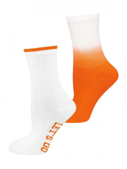 Foto van product Nur Die Sokken ' Good Vibes ' oranje / wit