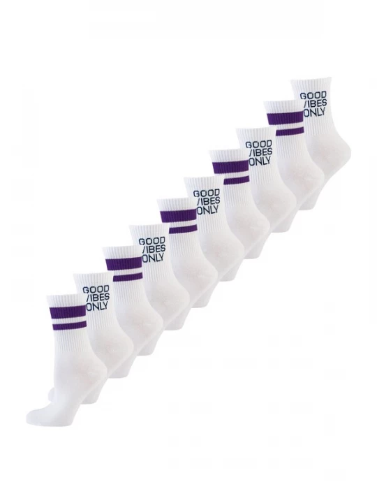 Foto van product Nur Die Sokken ' Statement Socken mit Stickerei ' lila / wit