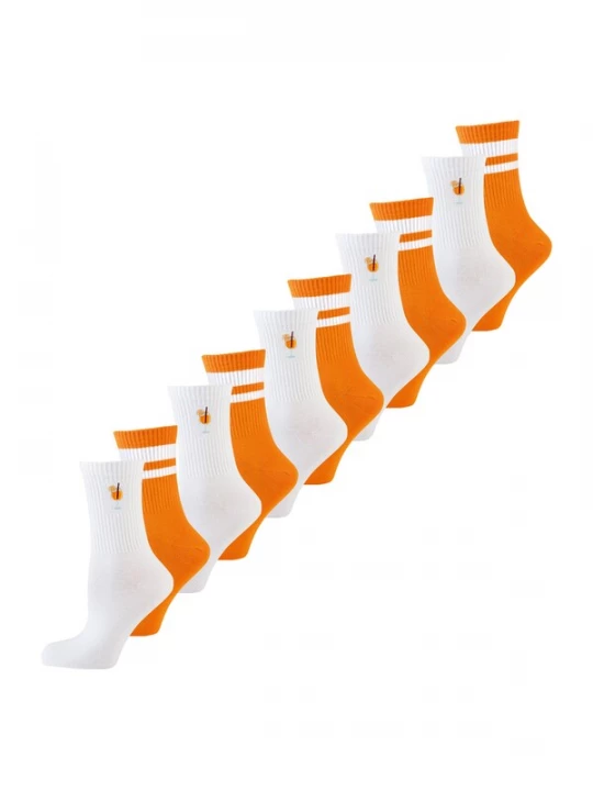 Foto van product Nur Die Sokken ' Statement Socken mit Stickerei ' oranje / wit