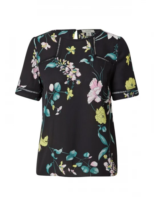 Foto van product Oasis Shirt smaragd / riet / rosa / zwart