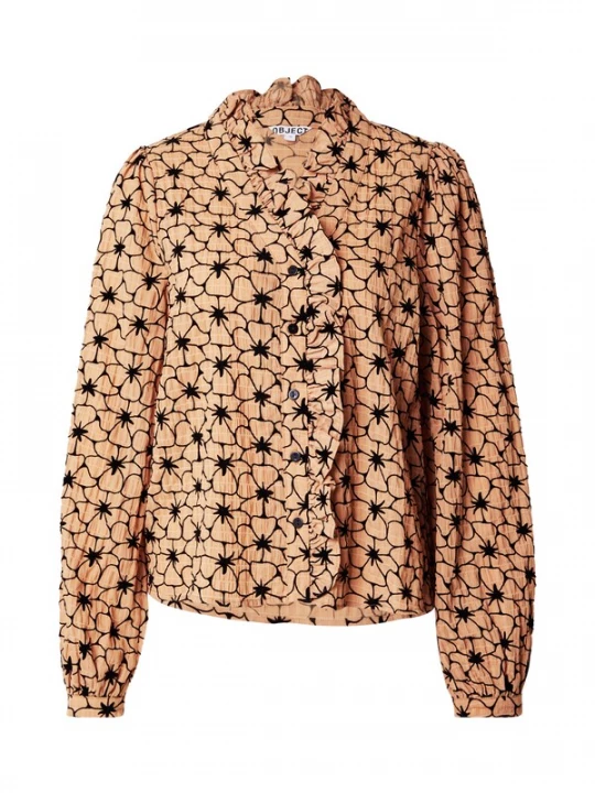 Foto van product OBJECT Blouse 'DEA' pasteloranje / zwart