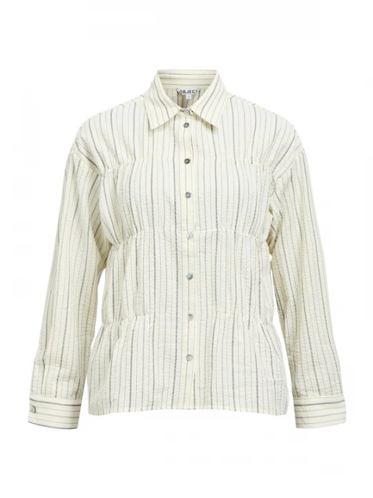 Foto van product OBJECT Blouse 'OBJDamica' taupe / lichtbeige / zwart