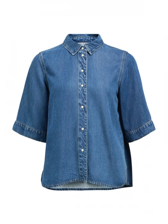 Foto van product OBJECT Blouse 'OBJFRAME' blauw denim