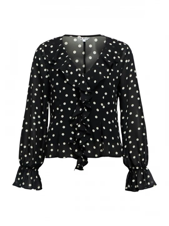 Foto van product OBJECT Blouse 'OBJGina' zwart / wit