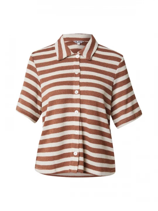 Foto van product OBJECT Blouse 'OBJLindsey' crème / kastanjebruin