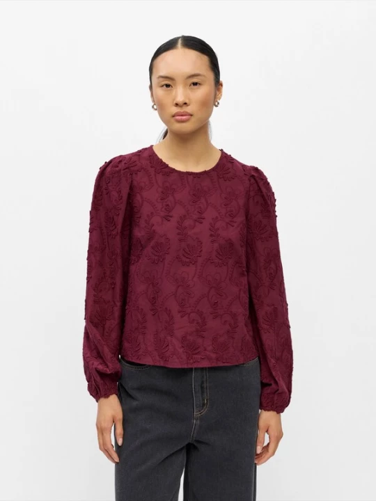 Foto van product OBJECT Blouse 'OBJMya' wijnrood