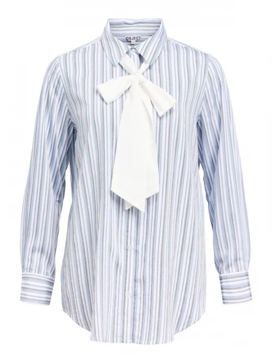 Foto van product OBJECT Blouse 'OBJUma' lichtblauw / zwart / wit