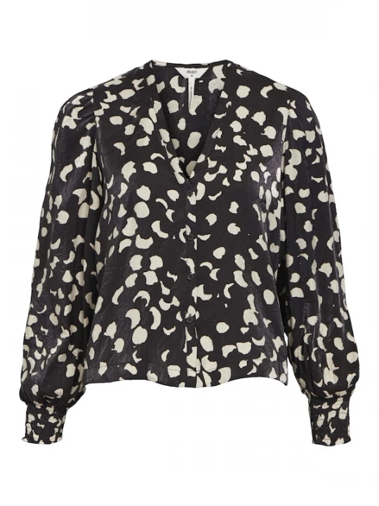 Foto van product OBJECT Blouse 'Omika' ecru / zwart