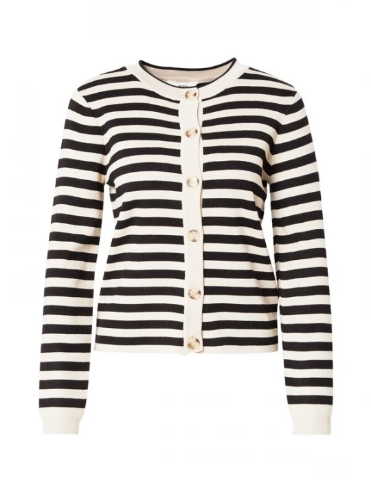 Foto van product OBJECT Gebreid vest 'Ester' ecru / zwart