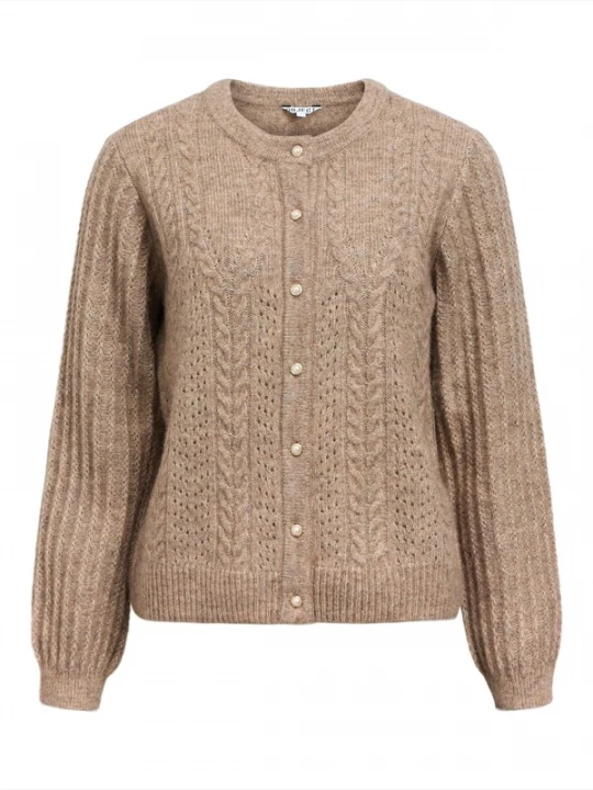 Foto van product OBJECT Gebreid vest 'OBJFlora' beige gemêleerd