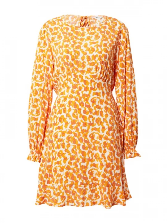 Foto van product OBJECT Jurk 'ISABELLA' oranje / kreeft / wit