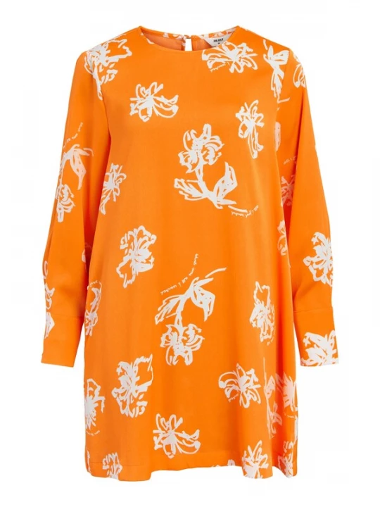 Foto van product OBJECT Jurk 'ISSY' oranje / wit