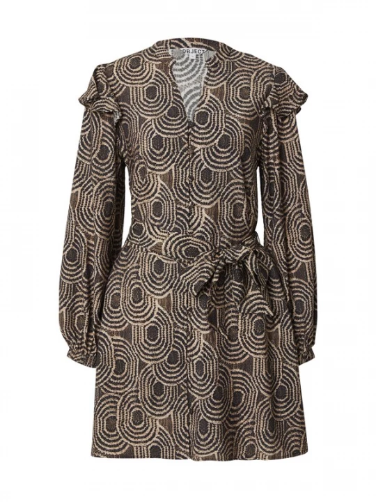 Foto van product OBJECT Jurk 'OBJAYA' camel / zwart