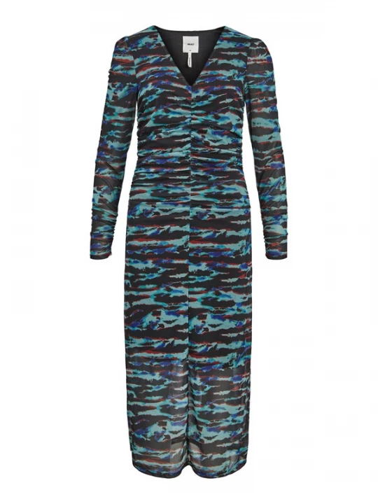 Foto van product OBJECT Jurk 'Trina' blauw / jade groen / donkerrood / zwart