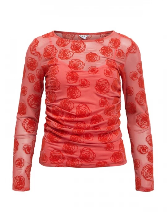 Foto van product OBJECT Shirt 'OBJElodie' rood / donkerrood