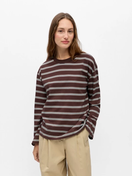 Foto van product OBJECT Shirt 'OBJGima' lichtblauw / chocoladebruin / wit