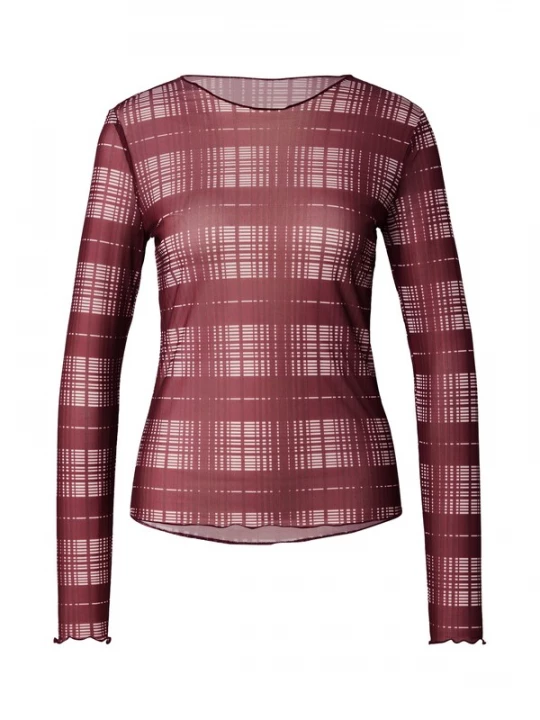 Foto van product OBJECT Shirt 'OBJMontana' wijnrood / wit