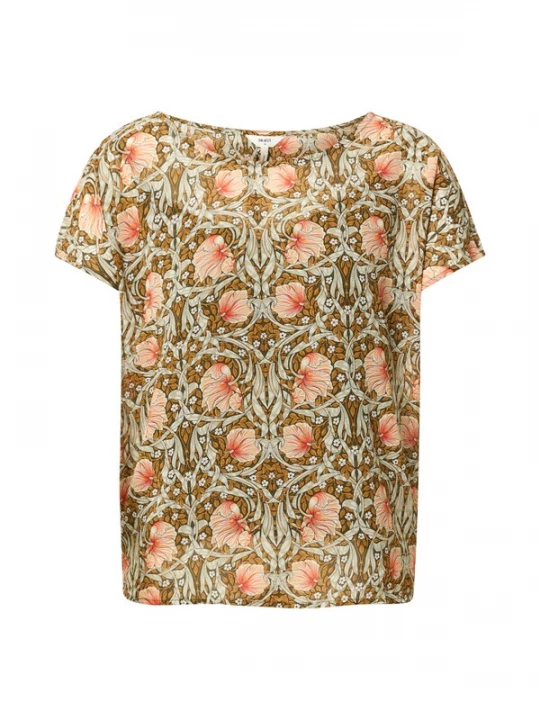 Foto van product OBJECT Shirt 'Steph' donkergroen / perzik / pink
