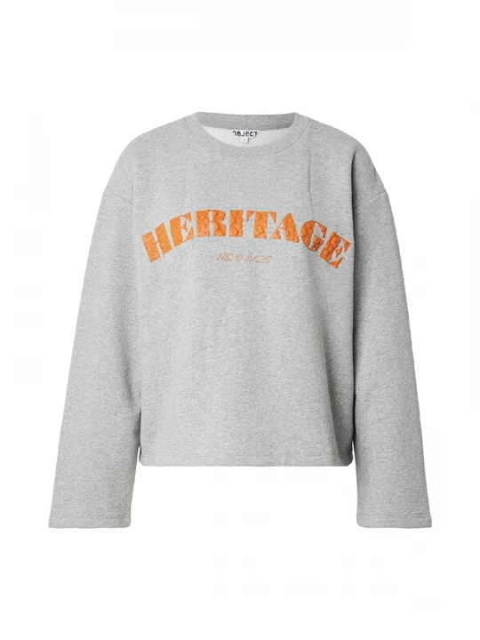 Foto van product OBJECT Sweatshirt 'OBJCAYA' grijs gemêleerd / kreeft