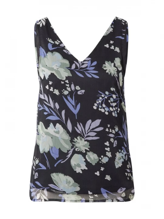 Foto van product OBJECT Top 'FIOLA' smoky blue / donkerblauw / pastelgroen / lichtgroen / pastellila