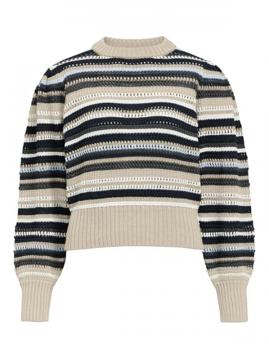 Foto van product OBJECT Trui 'Lola' crème / blauw / donkergrijs