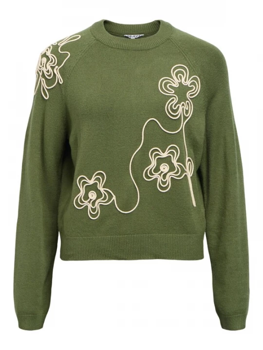 Foto van product OBJECT Trui 'OBJLANEY RUBIN' beige / groen