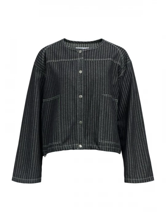 Foto van product OBJECT Tussenjas 'JAMY' black denim / wit