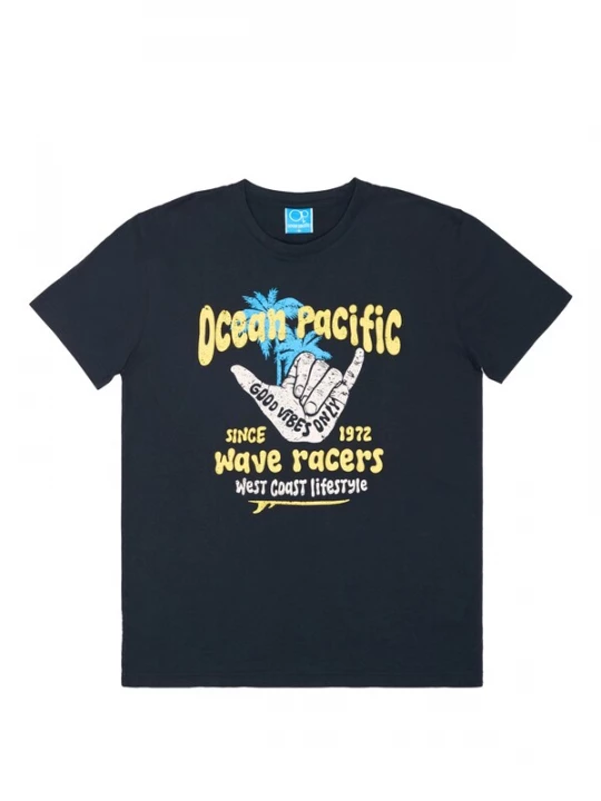 Foto van product Ocean Pacific Shirt 'Shaka' navy / azuur / geel / offwhite