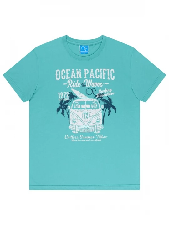 Foto van product Ocean Pacific Shirt 'Twinny' navy / aqua / wit