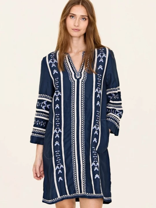 Foto van product Odd Molly Jurk 'Harvest' lichtblauw / donkerblauw / wit