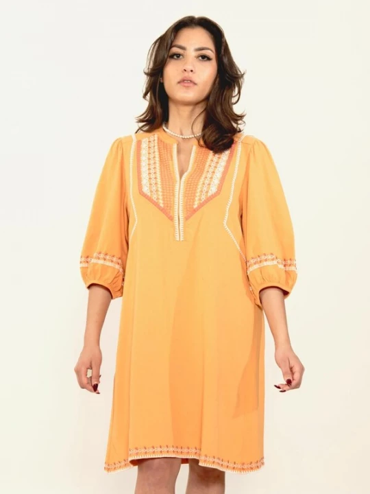 Foto van product Odd Molly Jurk ' The Earth ' oranje / wit