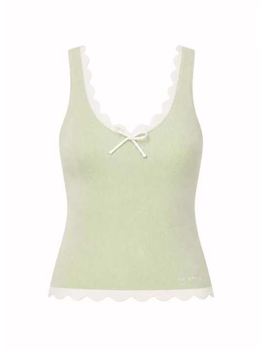 Foto van product OH APRIL Gebreide top 'Anele' mintgroen / wit