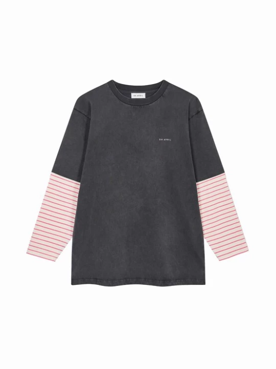 Foto van product OH APRIL Shirt antraciet / pink / offwhite
