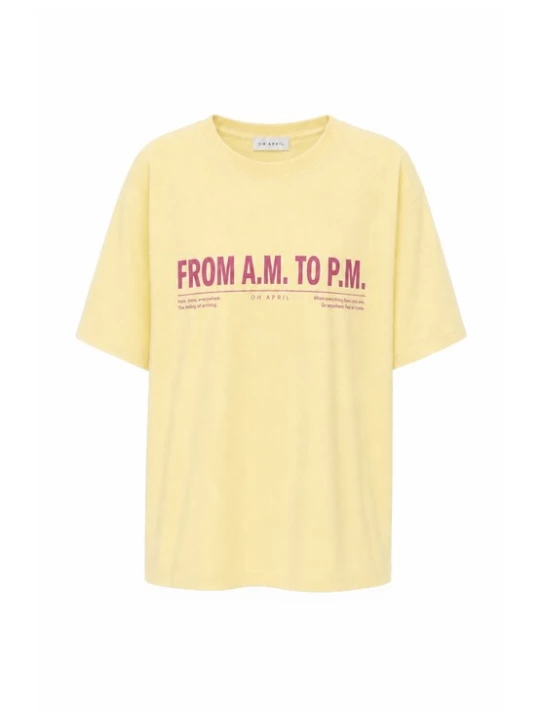 Foto van product OH APRIL Shirt 'BF' pasteelgeel / pink