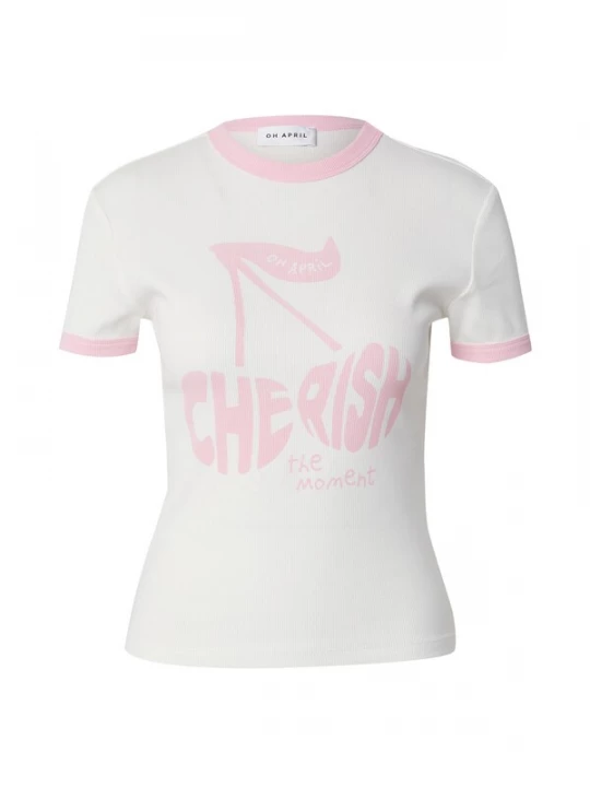 Foto van product OH APRIL Shirt 'Cherish' rosa / wit