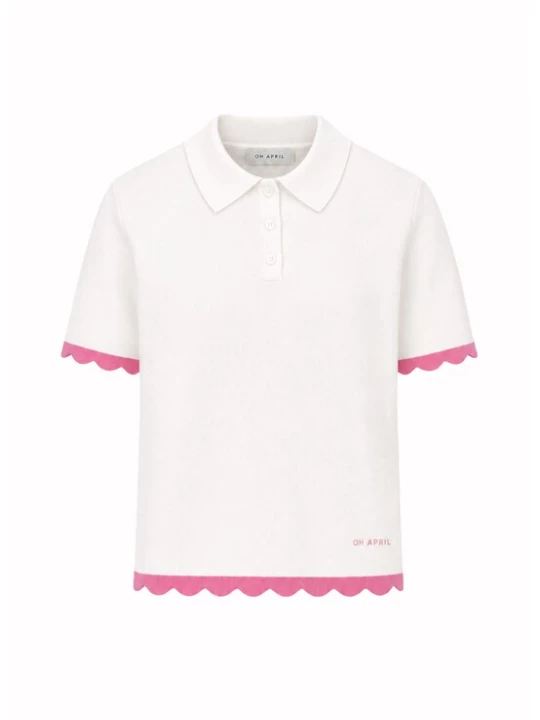 Foto van product OH APRIL Shirt 'Dalia' lichtroze / wit