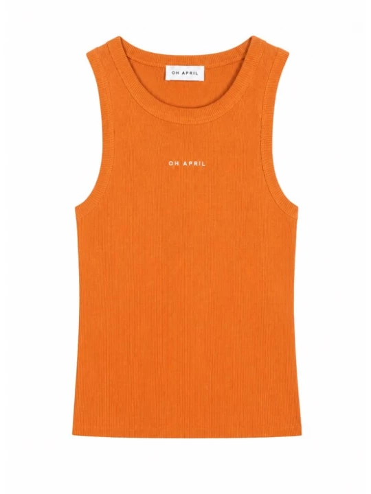Foto van product OH APRIL Top 'Dara' oranje / wit