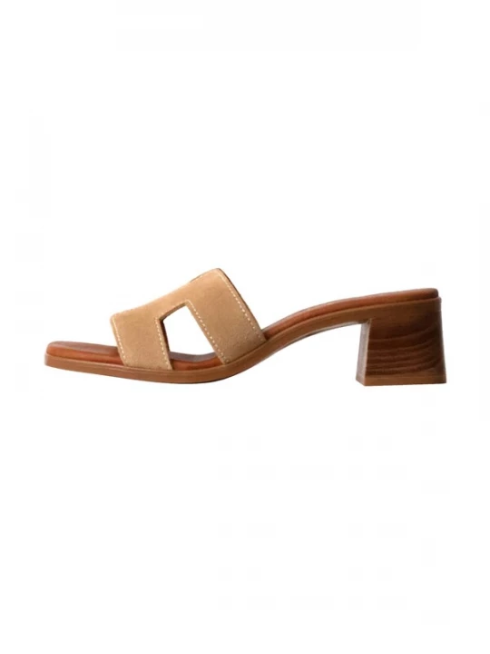 Foto van product Oh my Sandals Sandaal 'Leder-Sandalen mit Absatz' beige