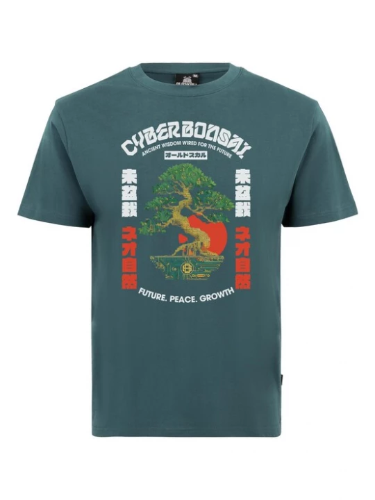 Foto van product Oldskull Shirt 'Asian Bonsai Future Tree' groen / petrol / kreeft / wit