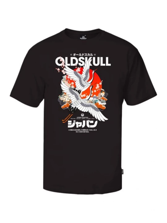 Foto van product Oldskull Shirt 'ASIAN CRANE BEAUTY' zwart