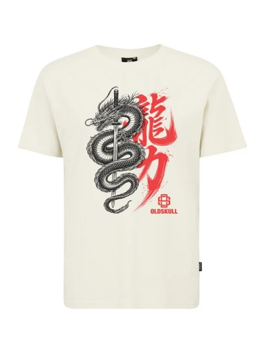 Foto van product Oldskull Shirt 'Asian Dragon Kanji Graphic' offwhite