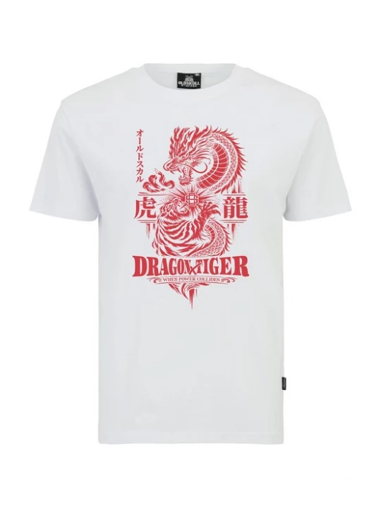 Foto van product Oldskull Shirt 'Asian Dragon Tiger Clash Graphic' wit
