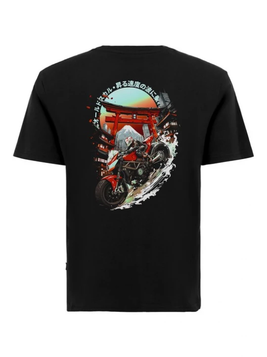 Foto van product Oldskull Shirt 'Asian Fuji Rider Street Racer Graphic' zwart