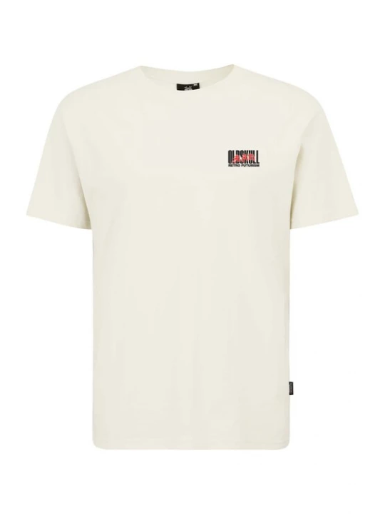 Foto van product Oldskull Shirt 'Asian Futurism Rider' rood / zwart / offwhite